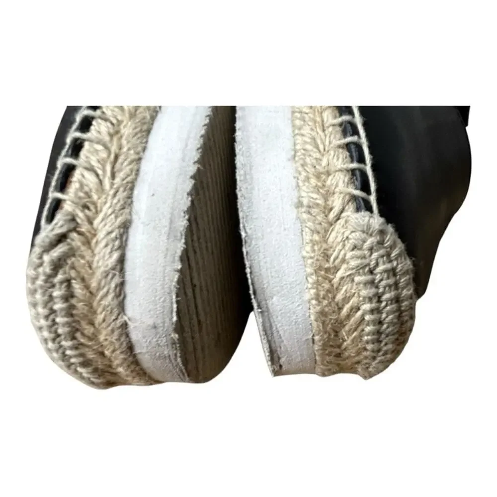 See by Chloe Glyn Espadrille Sandal Black Ankle Strap Size 37